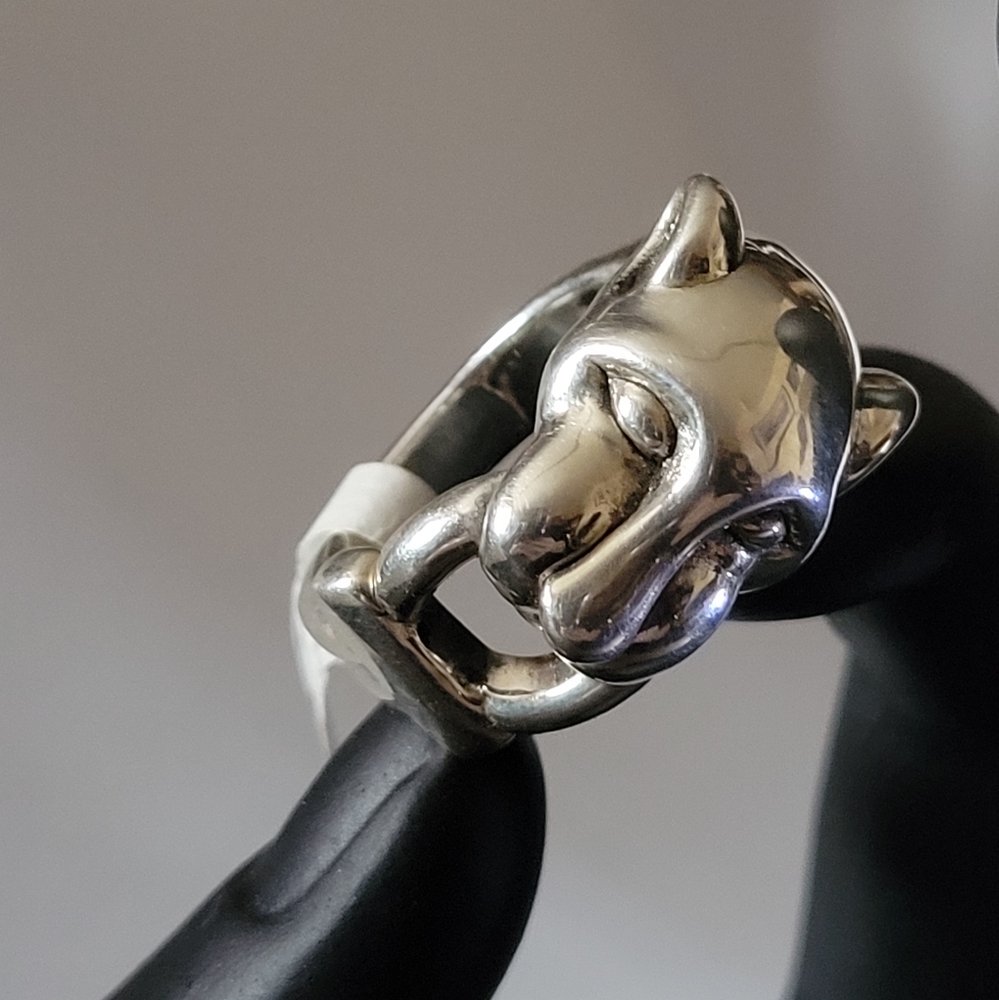 925 Silver Panther Ring